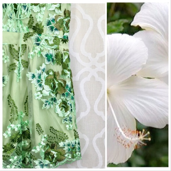 Green and Floral Embroidery Romper - Picture 6 of 8